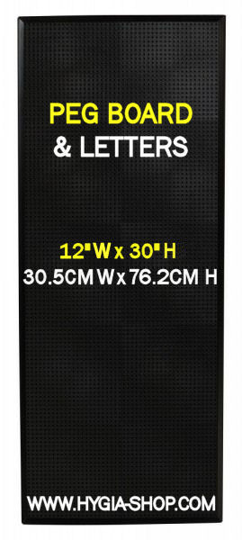 BLACK PEG BOARD 12inch Wide x 30inch High (Each) BLACK, PEG, BOARD, 12inch, Wide, 30inch, High, Beaumont