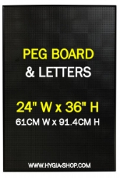 BLACK PEG BOARD 24inch Wide x36inch High (Each) BLACK, PEG, BOARD, 24inch, Wide36inch, High, Beaumont