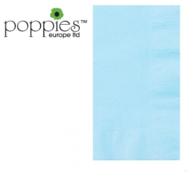 Baby Blue Pre-Folded 2 Ply 40cm Napkins (2000 Pack) 