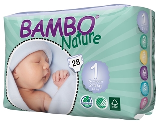 Bambo Nature New Born 1 2-4kg (28 Pack) Abena, Bambo, Nature, New, Born, 1, *, 24kg