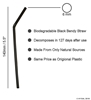Black Bendy Biodegradable Straws 6mm / 5.5" (250 Pack) Black, Bendy, Biodegradable, Straw, 5.5", 5.5 Inches, 6mm, bore