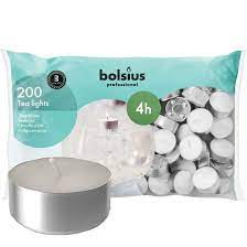 Bolsius Professional Tea Light Candles 4 hour burn (200 Pack) 