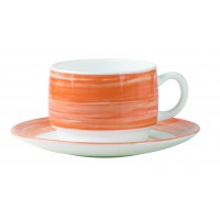 Brush Orange Saucer 5.5” 14cm (48 Pack) Brush, Orange, Saucer, 5.5", 14cm