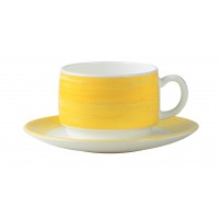 Brush Yellow Saucer 5.5” 14cm (48 Pack) Brush, Yellow, Saucer, 5.5", 14cm