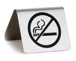  Buffet Tent, No Smoking, Symbol Only, Stainless Steel, 2.5 x 2 x 2” 