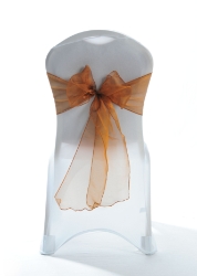 Crystal Chair Sashes - Dark Orange 8”x108” (5 Pack) 