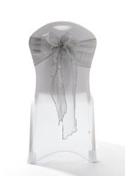 Crystal Chair Sashes  - Dark Silver 8”x108” (5 Pack) 