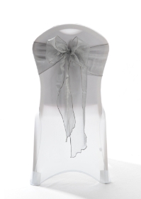 Crystal Chair Sashes  - Dark Silver 8”x108” (5 Pack) 
