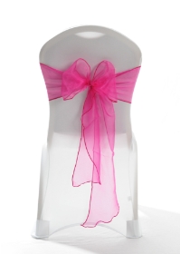 Crystal Chair Sashes - Hot Pink 8”x108” (5 Pack) 