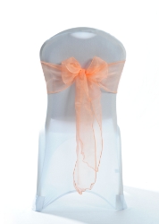 Crystal Chair Sashes - Peach 8”x108” (5 Pack) 