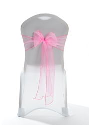 Crystal Chair Sashes  - Pink 8”x108” (5 Pack) 