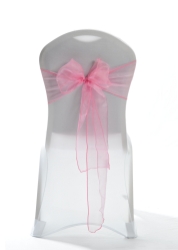 Crystal Chair Sashes - Raspberry Pink 8”x108” (5 Pack) 