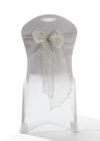 Crystal Chair Sashes - Silver 8”x108” (5 Pack) 
