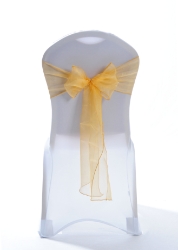 Crystal Chair Sashes - Regal Gold 8”x108” (5 Pack) 