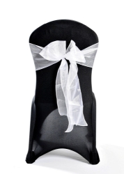 Crystal Chair Sashes - White 8”x108” (5 Pack) 