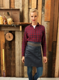 'DIVISION' WAXED LOOK DENIM BIB APRON 