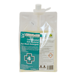 Evolution Antibac Potwash Detergent, 2x1.5L pouch Evolution, Antibac, Potwash, Detergent, Cleenol