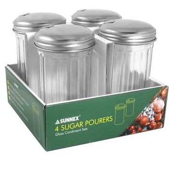 Fliptop Glass Sugar Pourer 4 Pack 