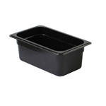 GN 1/4, 100mm Deep, 2.4Ltr Gastronorm Container, Polycarbonate, Black 