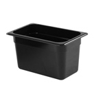 GN 1/4, 150mm Deep, 3.8Ltr Gastronorm Container, Polycarbonate, Black 