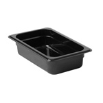 GN 1/4, 65mm Deep, 1.6Ltr Gastronorm Container, Polycarbonate, Black 
