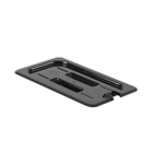 GN 1/4, Notched Slotted Cover, Black, for Polycarbonate Gastronorm Container 