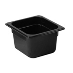 GN 1/6, 100mm Deep, 1.6Ltr Gastronorm Container, Polycarbonate, Black 