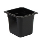 GN 1/6, 150mm Deep, 2.4Ltr Gastronorm Container, Polycarbonate, Black 