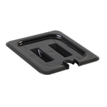GN 1/6, Notched Slotted Cover, Black, for Polycarbonate Gastronorm Container 
