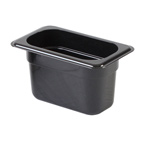 GN 1/9, 100mm Deep, 800ml Gastronorm Container, Polycarbonate, Black 