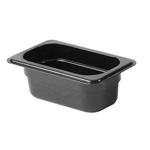 GN 1/9, 65mm Deep, 600ml Gastronorm Container, Polycarbonate, Black 
