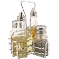 Glass Condiment Set 4 Pc 