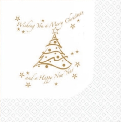 Gold Christmas Tree 40cm 2ply Napkins (2000 Pack) 