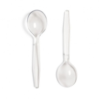 Heavy Duty Clear Plastic PS Dessert Spoon (x1000) 