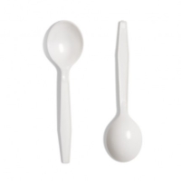 Heavy Duty White Plastic PS Dessert Spoon (x1000) 