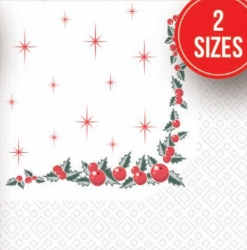 Holly Berry 33cm 2ply Napkins (2000 Pack) 