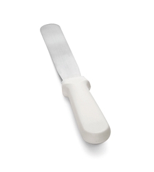 Icing Spatula, Stainless Steel with White ABS Handle, 6” 