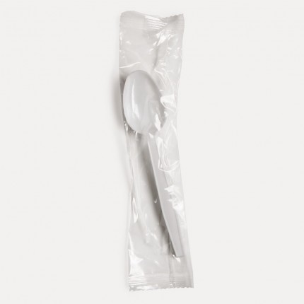 Ind Wrapped Medium Duty White Plastic PS Deluxe Teaspoon (500) 