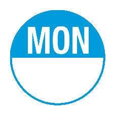 MONDAY - Round Day Dot (1000 Pack) 