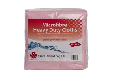 Microfiber Cleaning Cloth 300g Red (10 Pack) 
