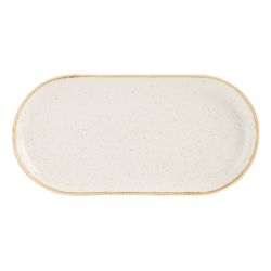 Oatmeal Narrow Oval Plate 32 x 20cm / 12  1/2” x 8” (Pack of 6) 