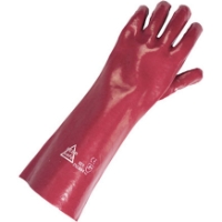 PVC Red Gauntlets 40cm PVC, Red, Gauntlets, 40cm, Bunzl