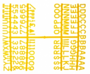 Peg Letter Set Yellow 1 1/4 Inch (Each) Peg, Letter, Set, Yellow, 1, 1/4, Inch, Beaumont