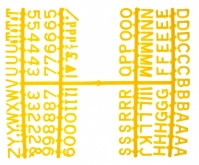 Peg Letter Set Yellow 1/4 Inch (Each) Peg, Letter, Set, Yellow, 1/4, Inch, Beaumont