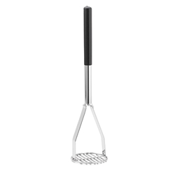  Potato Masher, 4.5” Round Face, Chrome Plated with Vinyl Handle, 19” Overall 