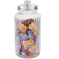  Ribbed Glass Storage Jar 1400ml/1.4ltr  (Pack of 6) 