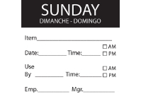 SUNDAY Day Label - 50mm x 50mm (x500) 