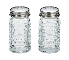Salt & Pepper Shaker 1.5 oz Nostalgia, Stainless Steel Tops 