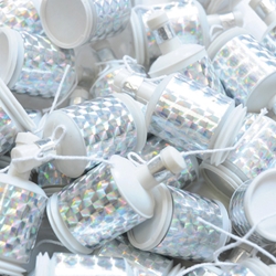 Silver Holographic Party Poppers (20 Pack) 