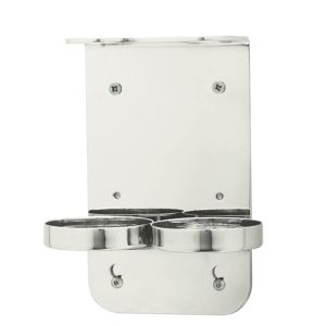 Stainless Steel Double 300ml Bottle Holder Wall Mounted 